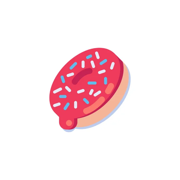 Glazed doughnut flat icon — Stock Vector