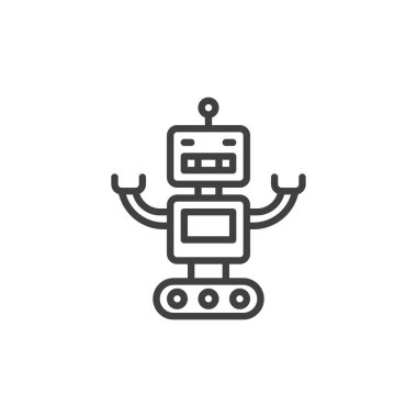 Robot oyuncak çizgisi simgesi
