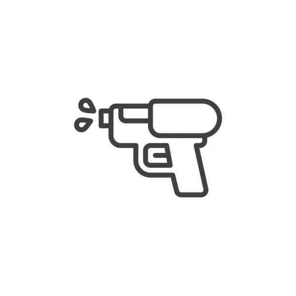 Pistola de agua juguete línea icono — Vector de stock