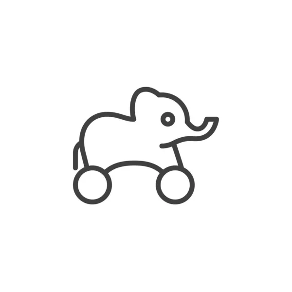 Elephant speelgoed lijn pictogram — Stockvector