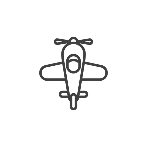 Toy plane line icon — Stock Vector