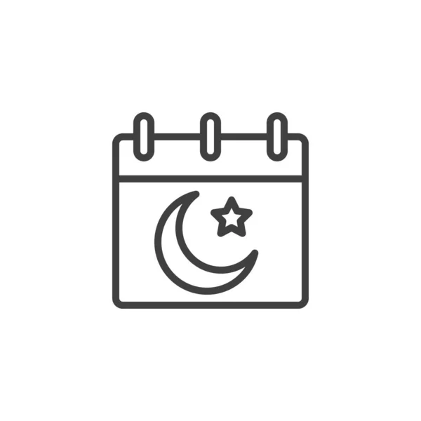 Islamic calendar line icon — Stock Vector