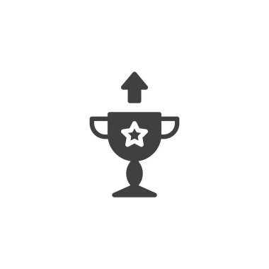 Kazanan kupa ve ok yukarı vektör simgesi