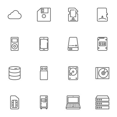 Veri depolama satırı simgeleri ayarlandı