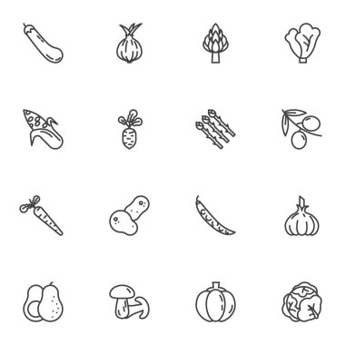 Sağlıklı Sebze Çizgisi simgeleri ayarlandı