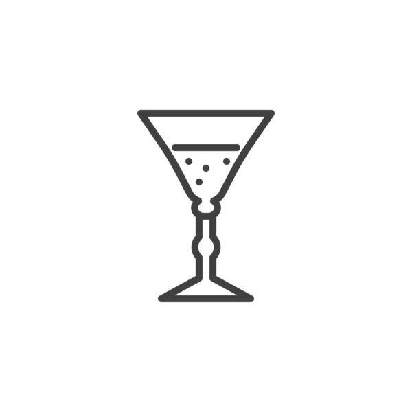 Cocktail icône de ligne de verre — Image vectorielle