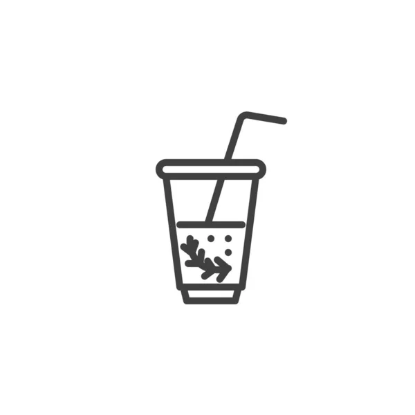 Menthe thé tasse ligne icône — Image vectorielle