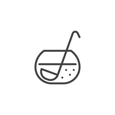 Kaşık çizgisi simgesi olan çorba tepsisi