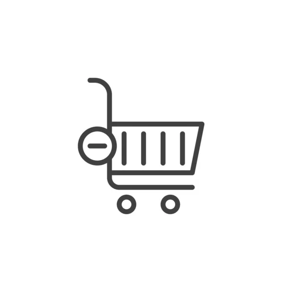 Eliminar del icono de la línea del carrito de compras — Archivo Imágenes Vectoriales