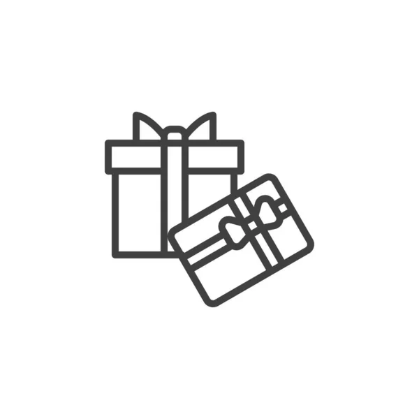 Hediye kutusu ve hediye kartı simgesi — Stok Vektör