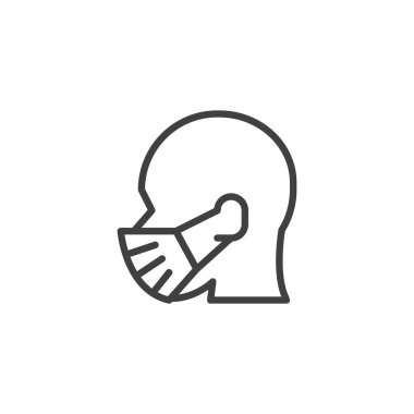 Tıbbi maske çizgisi simgesi