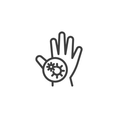 Virüs bulaşma çizgisi simgesi olan insan eli