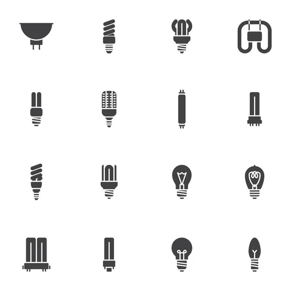 Ensemble d'icônes vectorielles en forme d'ampoule — Image vectorielle