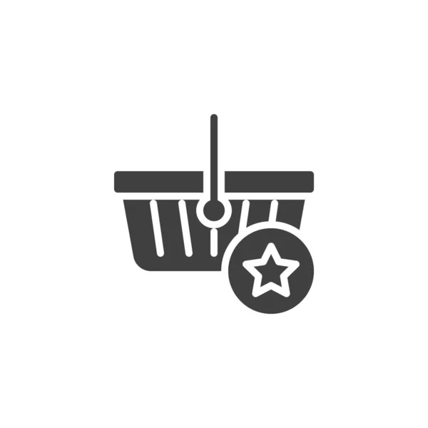 Favorite shopping basket vector icon — Stock Vector