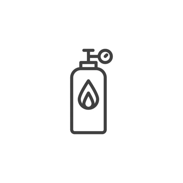 Icône de ligne de bouteille de gaz GPL — Image vectorielle
