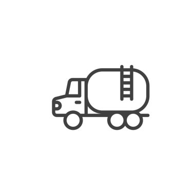 Benzin tankeri çizgisi simgesi