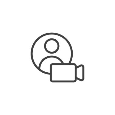 Kişi video arama çizgisi simgesi