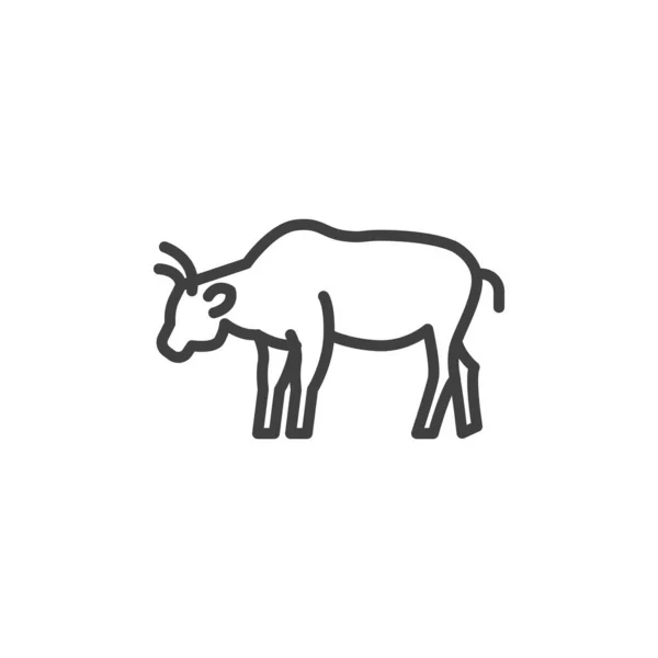 Cow side view line icon — Stock Vector