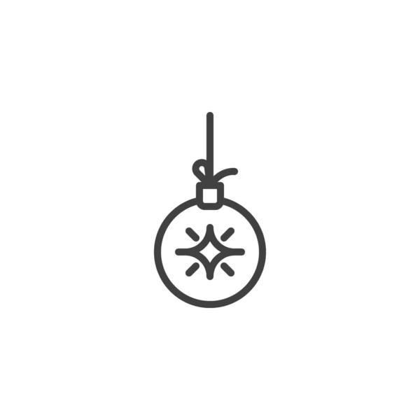 クリスマスツリーおもちゃのラインアイコン — ストックベクタ