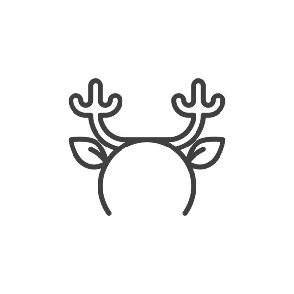 Reindeer horns mask line icon — Stock Vector