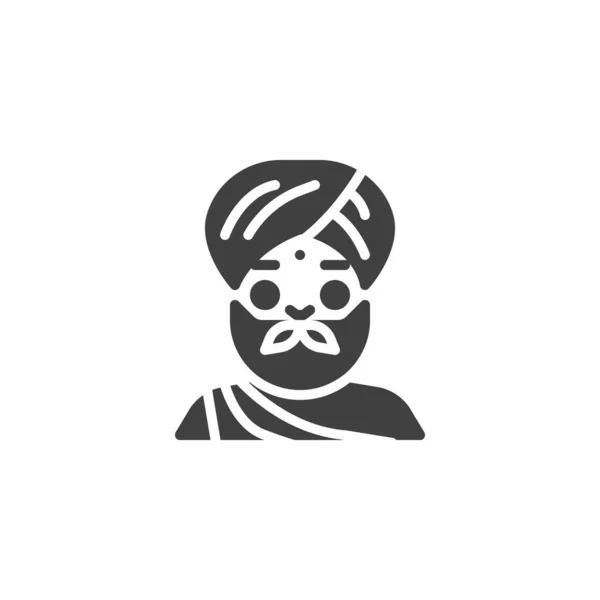 Tradycyjna ikona wektora człowieka indyjskiego — Wektor stockowy