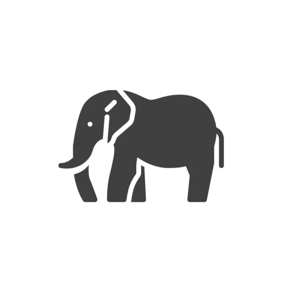 Elefante vista lateral icono de vector — Vector de stock