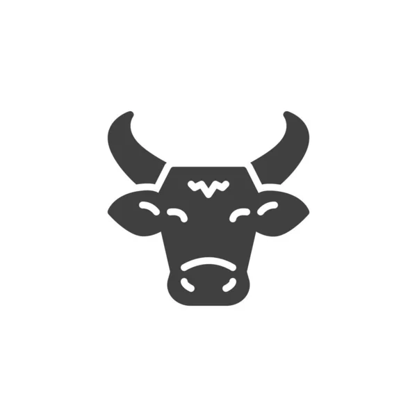 Cow with horns vector icon — Stock Vector