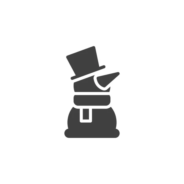 Bonhomme de neige avec chapeau et écharpe vecteur icône — Image vectorielle