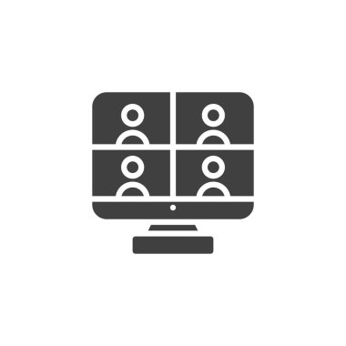 Çevrimiçi video konferans vektör simgesi