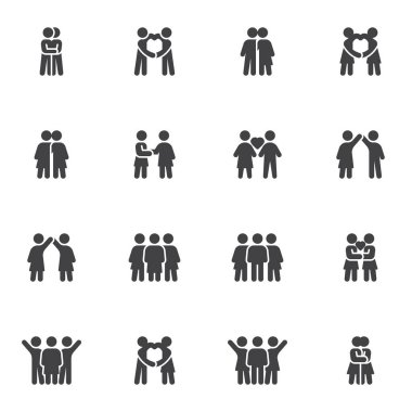 Aşk ve arkadaşlık vektörü simgeleri belirlendi