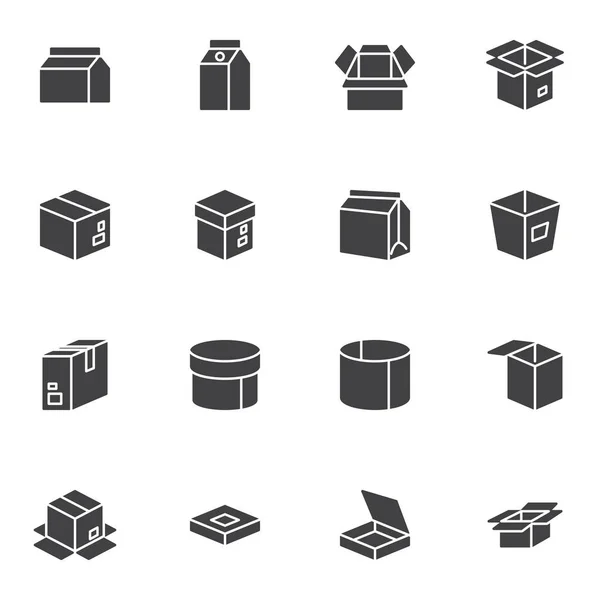 Набор векторных значков коробки и упаковки — стоковый вектор