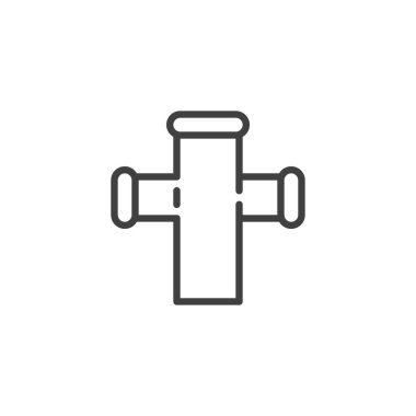 Su borulama sistemi çizgi simgesi