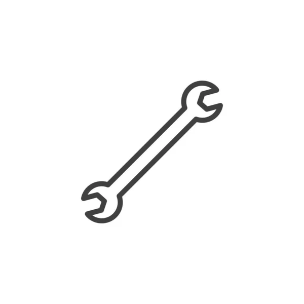 Llave herramienta icono de línea — Vector de stock
