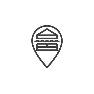 Sandviç çizgisi simgesiyle harita işaretleyicisi