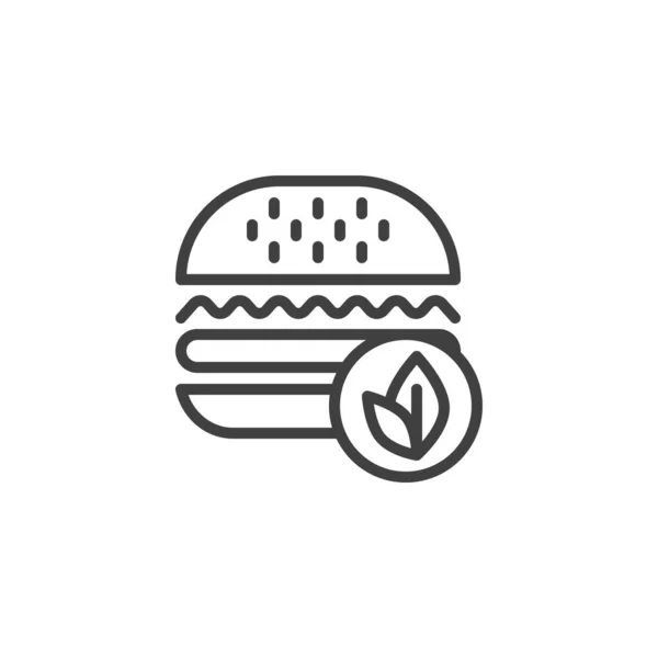 Hamburguesa saludable icono de la línea — Vector de stock