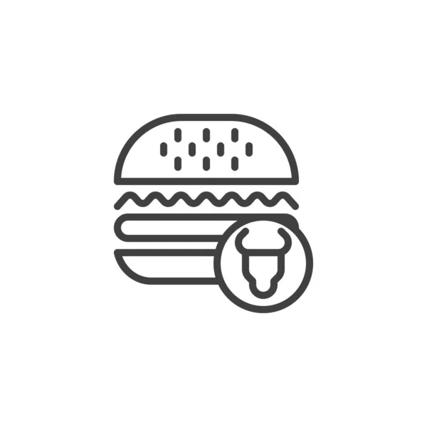 Burger línea de carne icono — Vector de stock