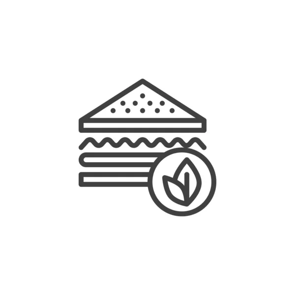 Zdrowa ikona linii kanapek — Wektor stockowy