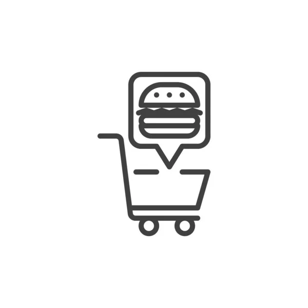 Icono de línea de tienda de comida rápida — Vector de stock