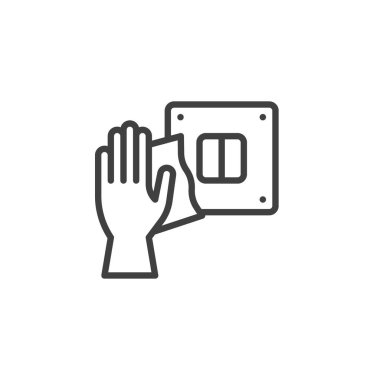 Islak silme çizgisi simgesi ile temizleme düğmesi