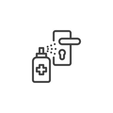 Kapı kolu dezenfeksiyon çizgisi simgesi