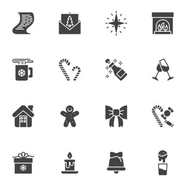 Mutlu yeni yıl vektör simgeleri belirlendi