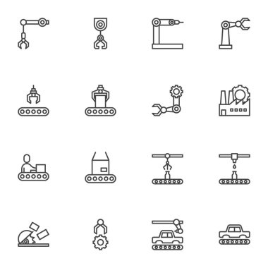 Robot imalat hattı simgeleri ayarlandı