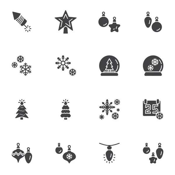 Navidad y Año Nuevo vector iconos conjunto — Vector de stock