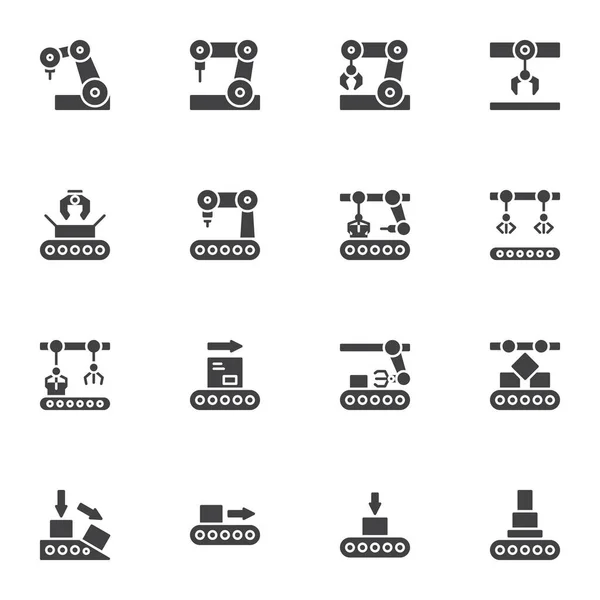 Vektor-Symbole für Robotertechnologie gesetzt — Stockvektor