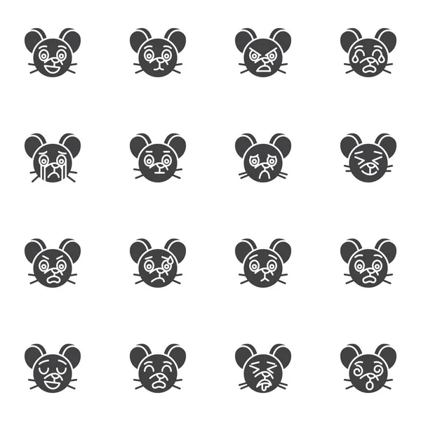 Mouse emoji vector icons set — Stock Vector