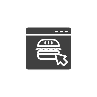 Çevrimiçi gıda sipariş vektör simgesi