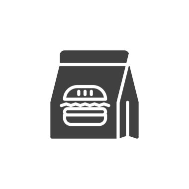 Burger paper bag vector icon vector