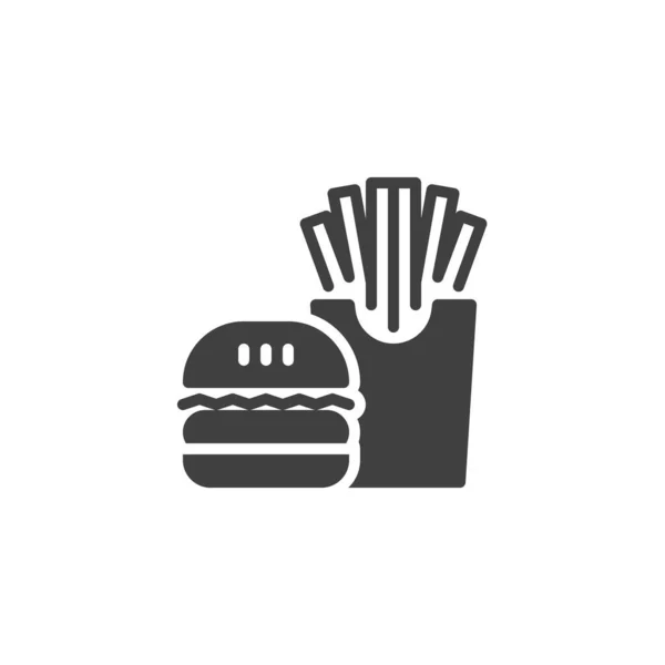 Hamburger ve patates kızartması kutu ikonu — Stok Vektör