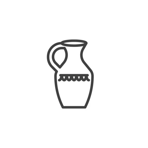 Antik lera vas linje ikon — Stock vektor