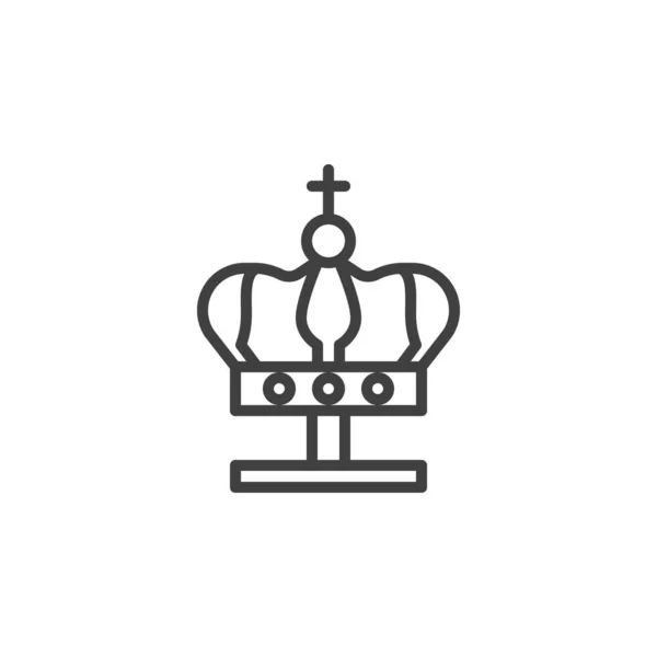 Icono de línea corona real — Vector de stock